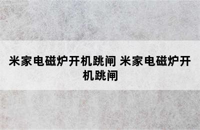 米家电磁炉开机跳闸 米家电磁炉开机跳闸